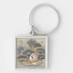 Playing Music by Lotus Pond Keychain