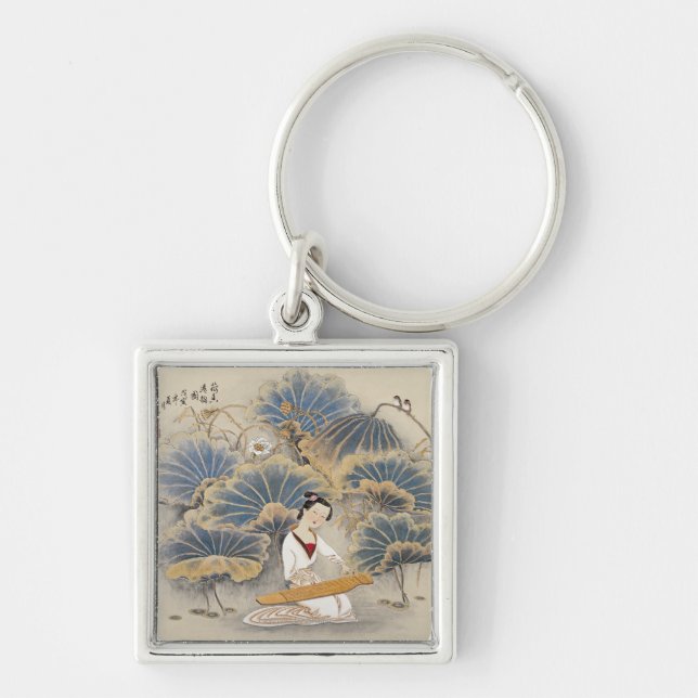 Playing Music by Lotus Pond Keychain (Front)