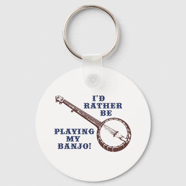 Playing My Banjo Keychain (Front)