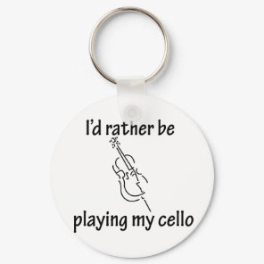 Playing My Cello Keychain