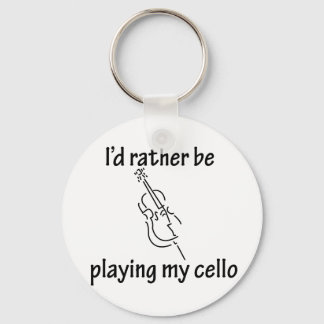 Playing My Cello Keychain