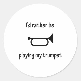 Playing My Trumpet Classic Round Sticker
