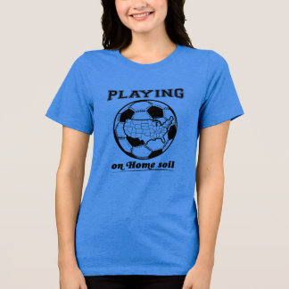 Playing on Home Soil — USA Map Soccer Ball Graphic Tri-Blend Shirt