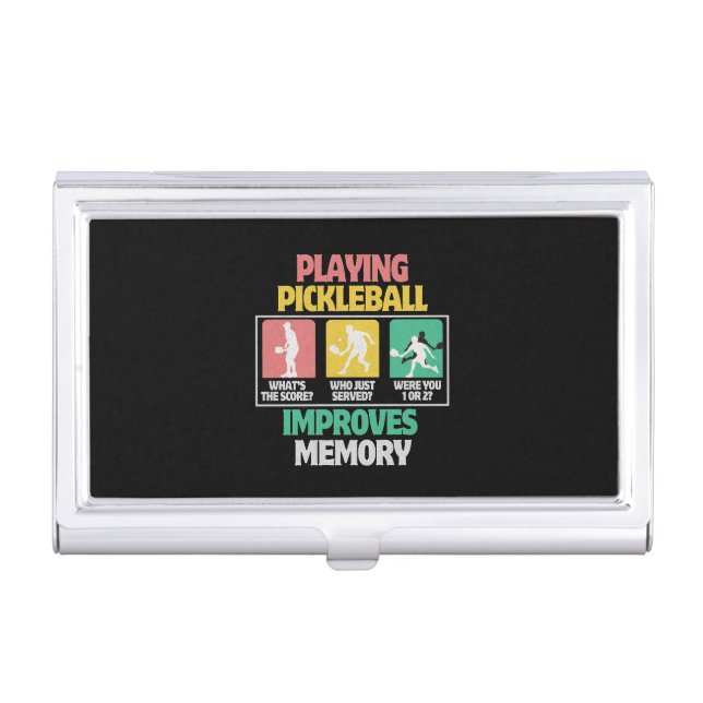 Playing Pickleball Improves Memory Business Card Case (Front)