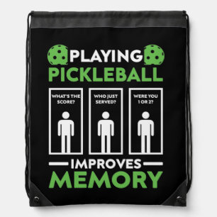Playing Pickleball Improves Memory Drawstring Bag