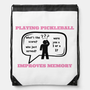 Playing Pickleball Improves Memory Funny Drawstring Bag