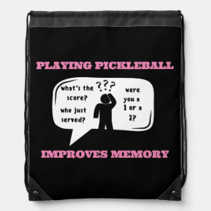 Playing Pickleball Improves Memory Funny Drawstring Bag