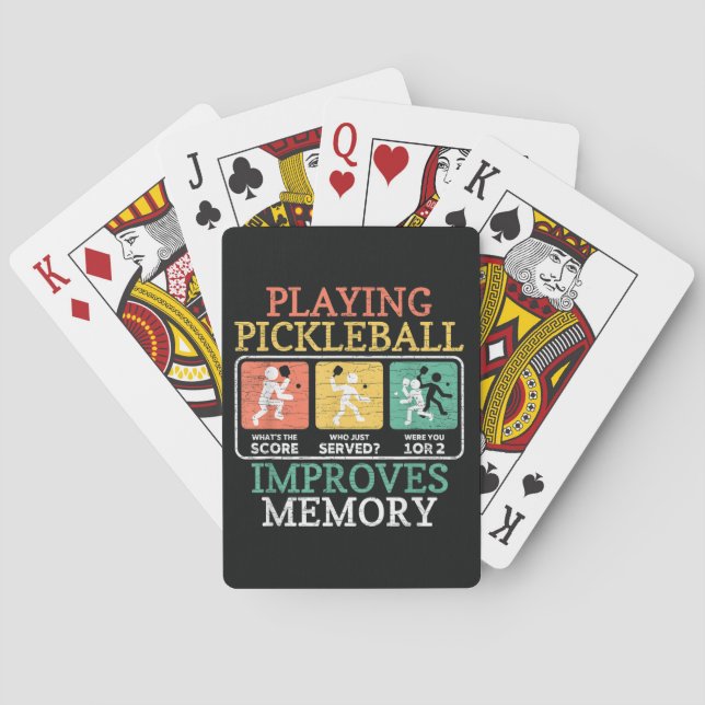 Playing Pickleball Improves Memory  Poker Cards (Back)