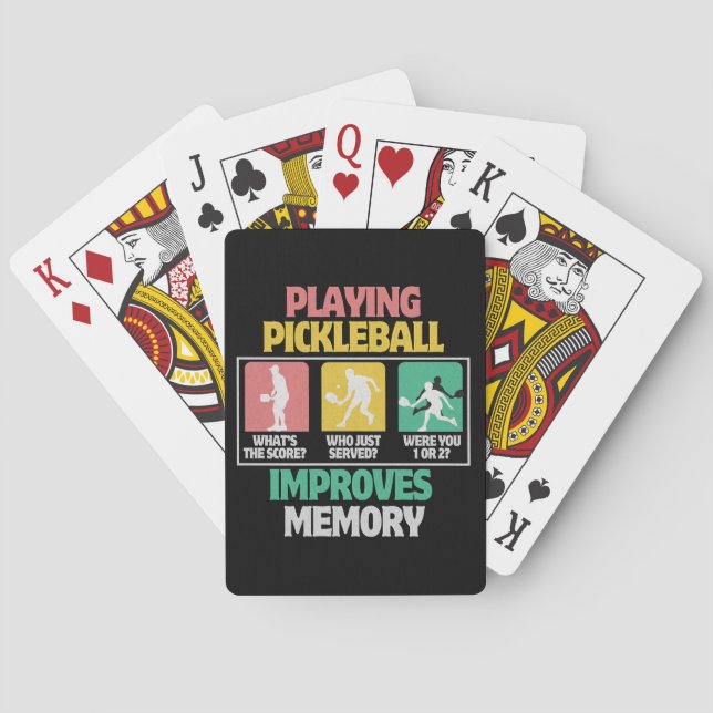Playing Pickleball Improves Memory Poker Cards (Back)