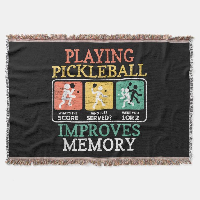 Playing Pickleball Improves Memory  Throw Blanket (Front)