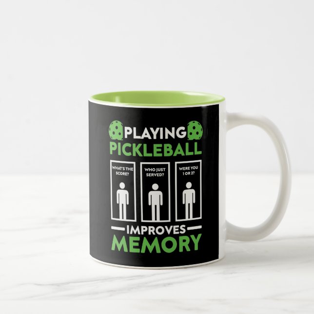 Playing Pickleball Improves Memory Two-Tone Coffee Mug (Right)