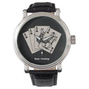 Playing Poker-Card Western Country Girl Trendy Watch