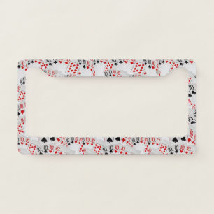 Playing Poker Quad Tens Layered, License Plate Frame