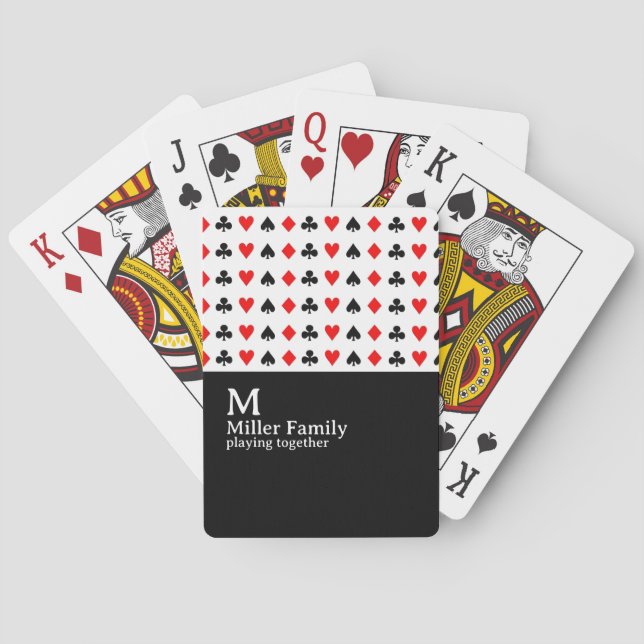 Playing Poker Together Custom Family Name Cards (Back)
