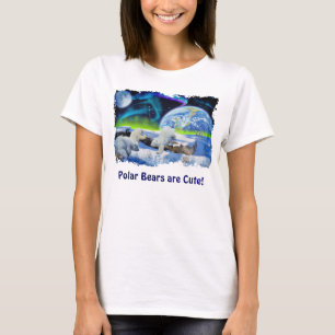 Playing Polar Bear Cubs Cute Wildlife Art Shirt