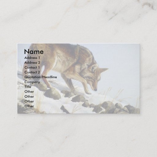 Customizable Playing possum, Coyote Business Card Template