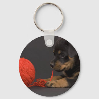 Playing Puppy 6 Keychain