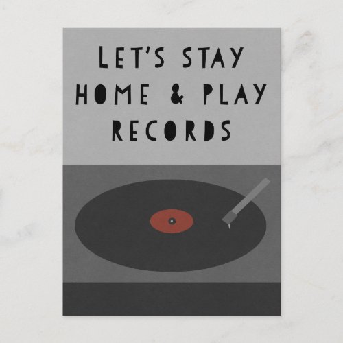 Playing Records Postcard