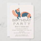 Playing Red Pandas Birthday Party Invitation (Front)