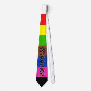 PLAYING SNOOKER modern font & colored stripes Neck Tie
