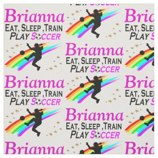 PLAYING SOCCER PERSONALIZED FABRIC