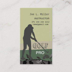 Playing Spots Hitting the Golf Ball Green Modern Business Card