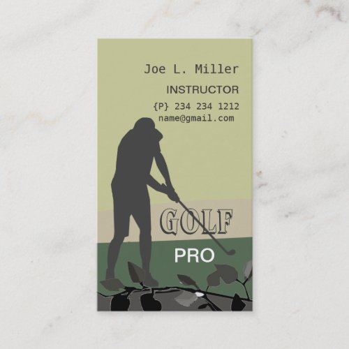 Hitting the Golf Ball Business Cards