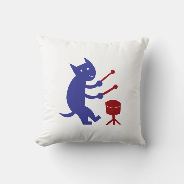 Playing The Drums Throw Pillow (Front)