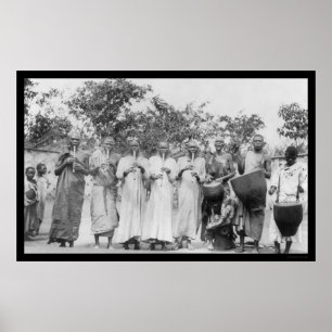 Playing the Flute and Drums in the Sahara 1898 Poster