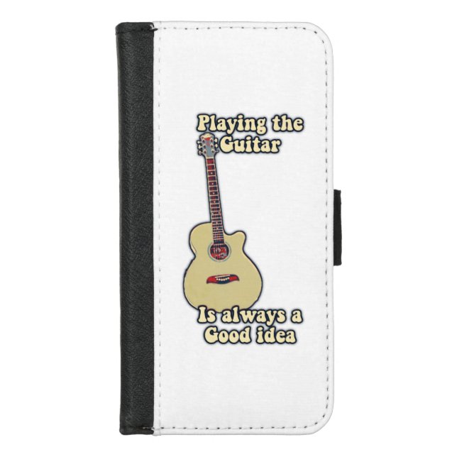 Playing the guitar is always a good idea. iPhone wallet case (Front)
