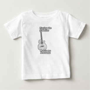 Playing the guitar makes me awesome. black & white baby T-Shirt