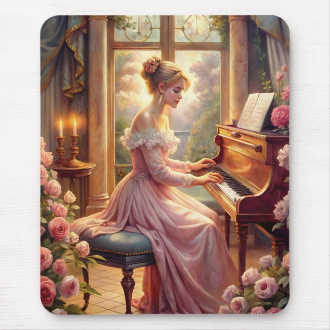 Playing The Piano Mouse Pad (Front)