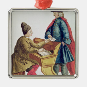 Playing the Venetian Lottery Metal Ornament