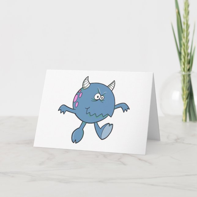 playing tough bluish monster friend card (Front)