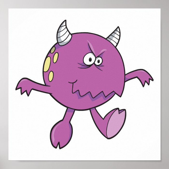 playing tough purple monster friend poster