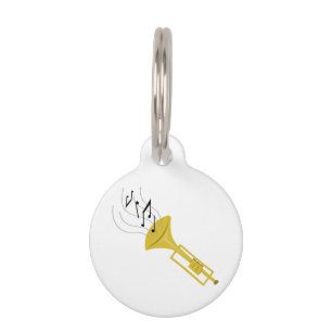 Playing Trumpet Pet ID Tag