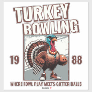 Playing turkey bowling sticker