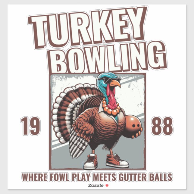 Playing turkey bowling sticker (Sheet)