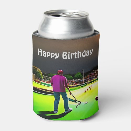 Playing Twilight Lawn Bowls Birthday Can Cooler