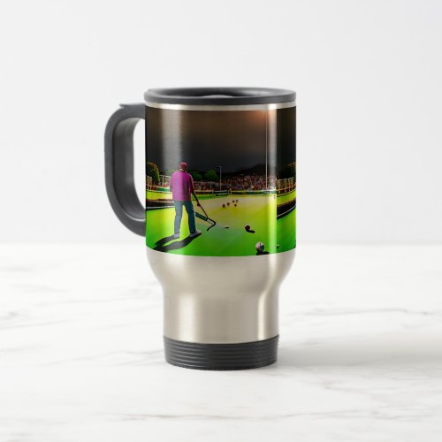 Playing Twilight Lawn Bowls Travel Mug