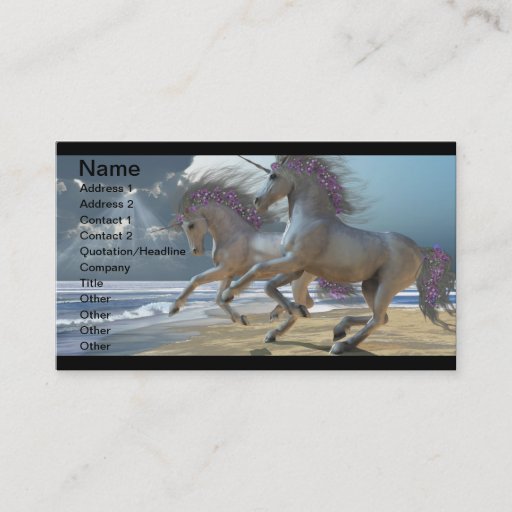 Customizable Playing Unicorns Part 2 Business Card