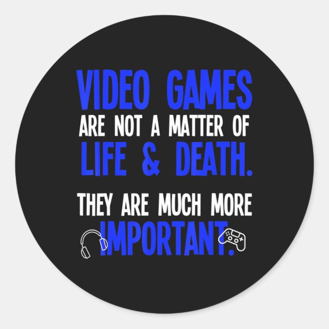 Playing Video Games Fun PC Console Gamer Geek 1 Classic Round Sticker (Front)