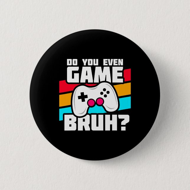 Playing Video Games - Pc Console Gaming - Funny Vi Button (Front)