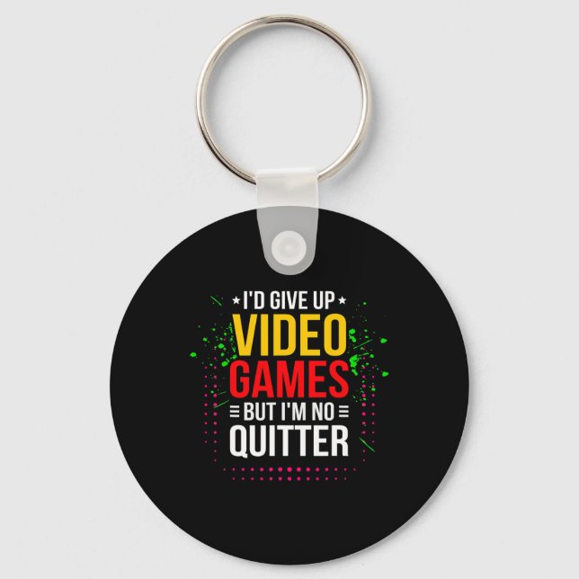 Playing Video Games - Video Gamer Meme - Funny Vid Keychain (Front)