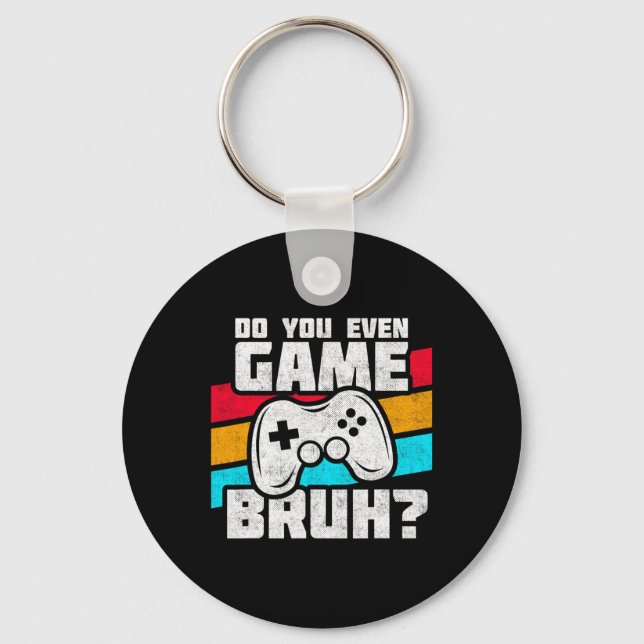 Playing Video Games - Video Gamer Meme - Funny Vid Keychain (Front)