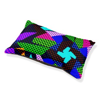 Playing with colors, grunge polka dots asymetric pet bed