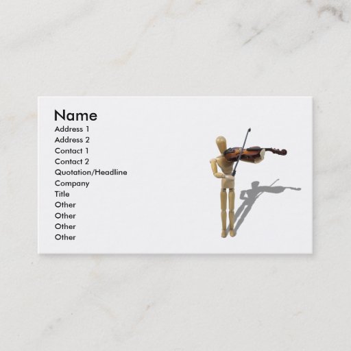 Customizable PlayingViolin081210, Name, Address 1, Address 2... Business Card