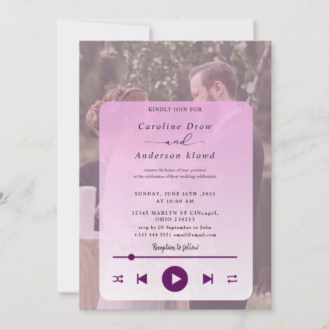 Playlist wedding Invitation (Front)