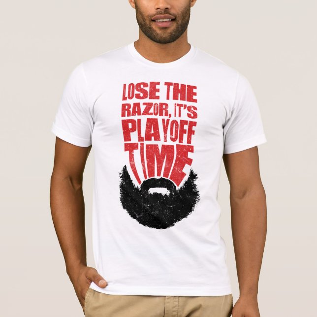 Playoff Beard Hockey Shirsey, Name & Number T-Shirt (Front)