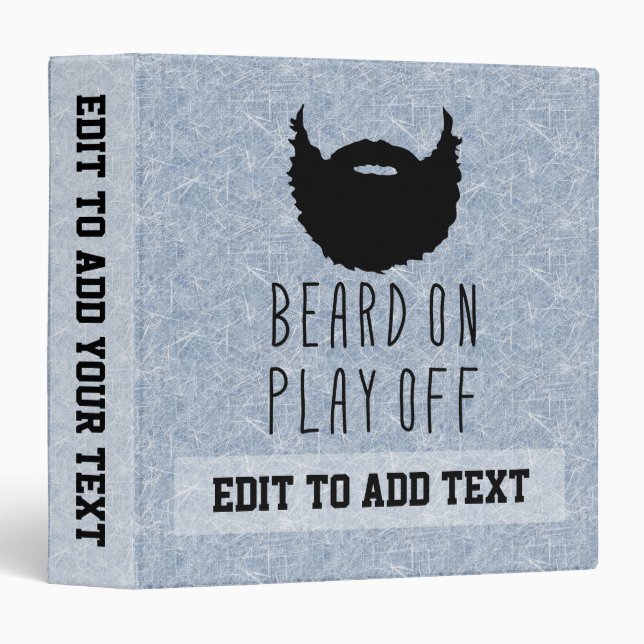 Playoff Beard Hockey Vinyl Binder, Customizable Binder (Front/Spine)